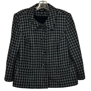 Style & Co Black and Gray Houndstooth Blazer. Size 14